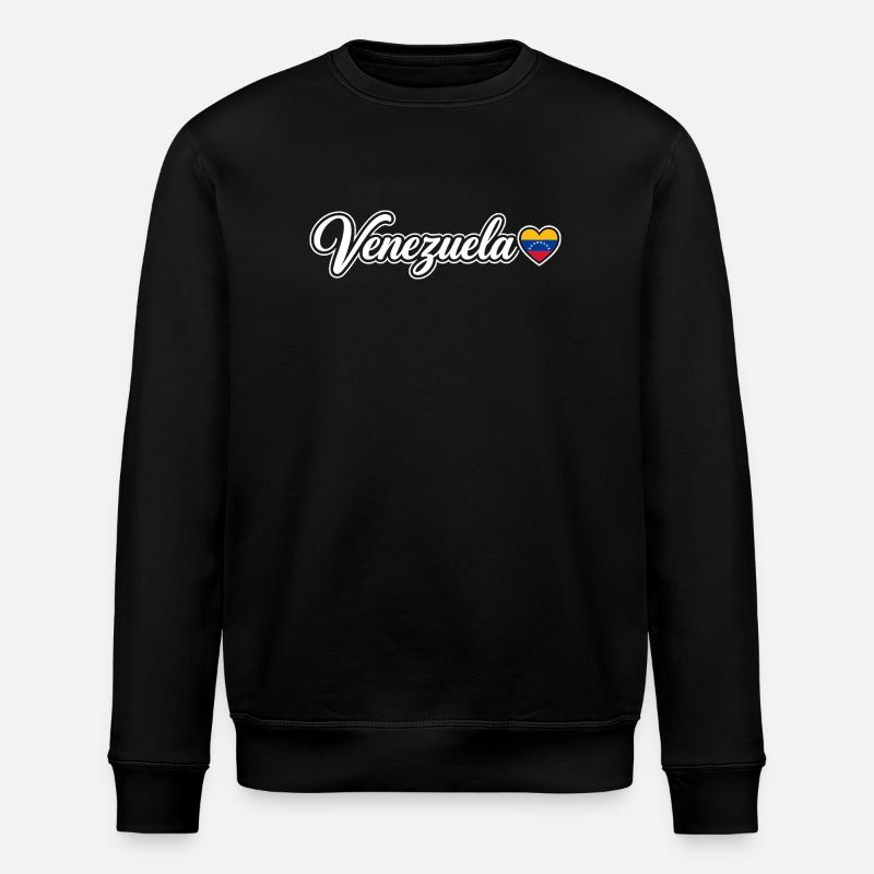 Venezuela-Skript mit Flagge Herz Liebe - Stanley/Stella Unisex Bio-Sweatshirt ROLLER - Schwarz