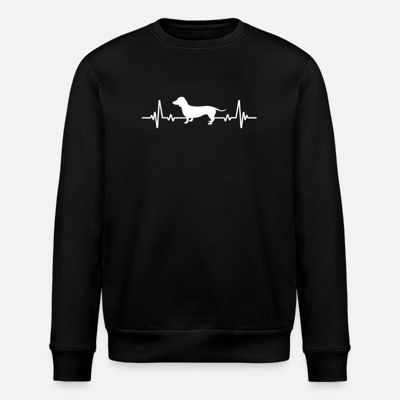 Teckel Chien Heartbeat ECG - Sweat bio ROLLER Stanley/Stella Unisexe - noir