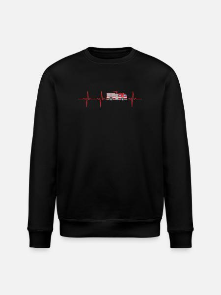 Brandvæsenets heartbeat brandmand - Stanley/Stella økologisk unisex-sweatshirt ROLLER - sort
