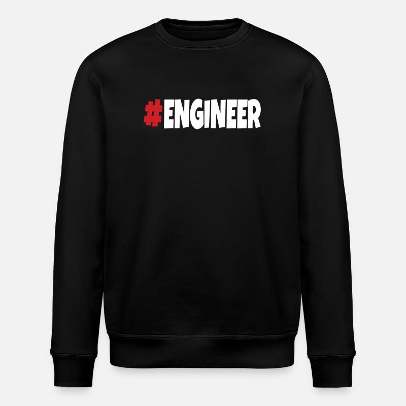 #engineer Rouge & Blanc - Sweat bio ROLLER Stanley/Stella Unisexe - noir