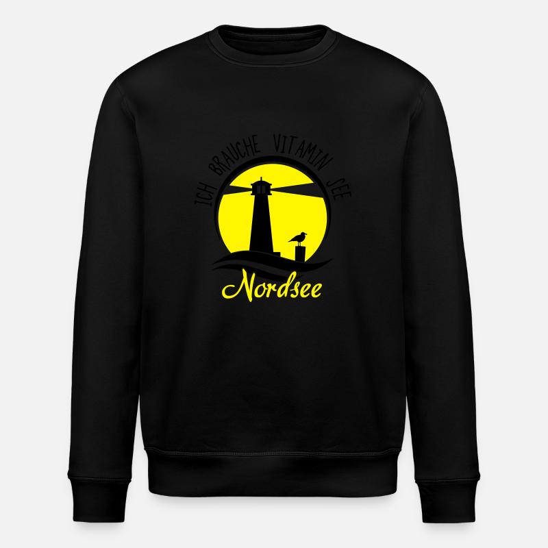 Vitamin See Nordsee - Stanley/Stella Unisex Bio-Sweatshirt ROLLER - Schwarz