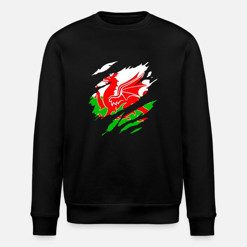 Ripped shirt welsh - Stanley/Stella ROLLER Unisex Organic Sweatshirt - black