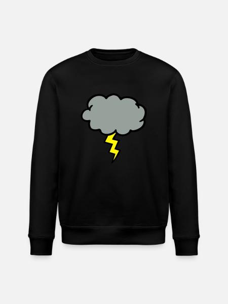 cloud thundercloud lightning thunderbolt - Stanley/Stella ROLLER Unisex Organic Sweatshirt - black