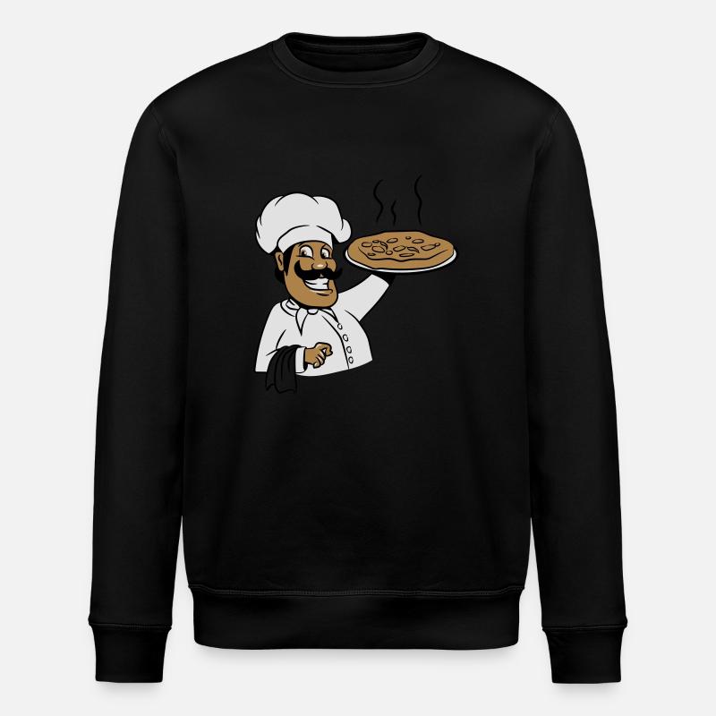 kochen koch pizza - Stanley/Stella Unisex Bio-Sweatshirt ROLLER - Schwarz