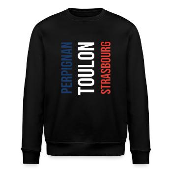 Perpignan Toulon Strasbourg franz. Kindergeschenk - Stanley/Stella Unisex Bio-Sweatshirt ROLLER - Schwarz - Vorne - Nik (191cm)