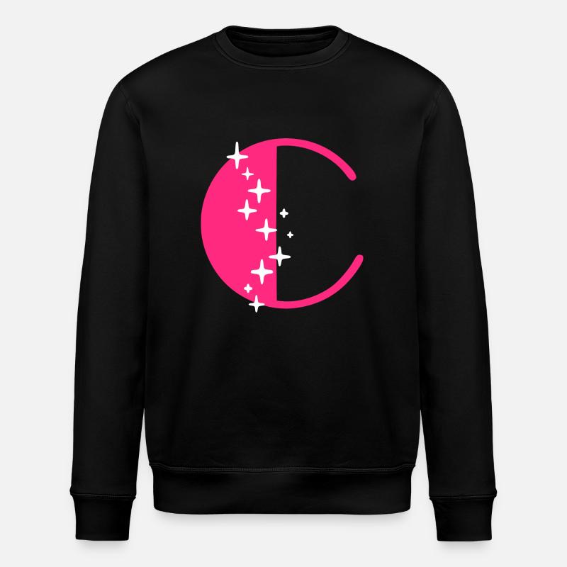 Buchstabe C Glitzer - Stanley/Stella Unisex Bio-Sweatshirt ROLLER - Schwarz