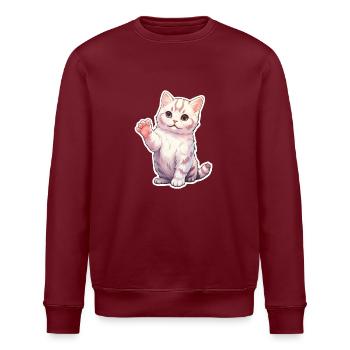 Kitten - Stanley/Stella ROLLER Unisex Organic Sweatshirt - burgundy - Front - Nik (191cm)