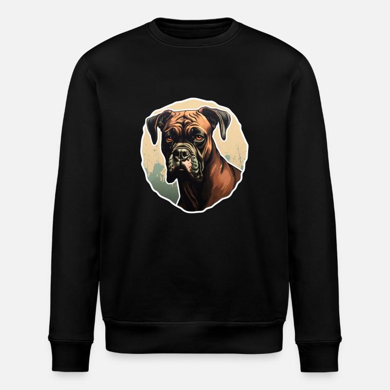 Boxer head interested - Stanley/Stella ROLLER Unisex Organic Sweatshirt - black
