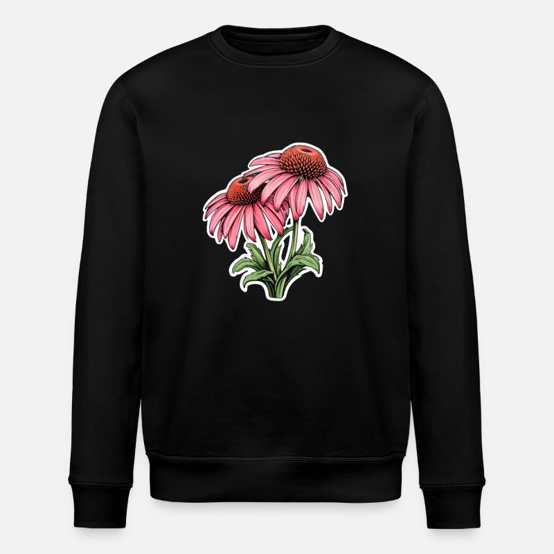 Échinacée 2 Fleurs - Sweat bio ROLLER Stanley/Stella Unisexe - noir