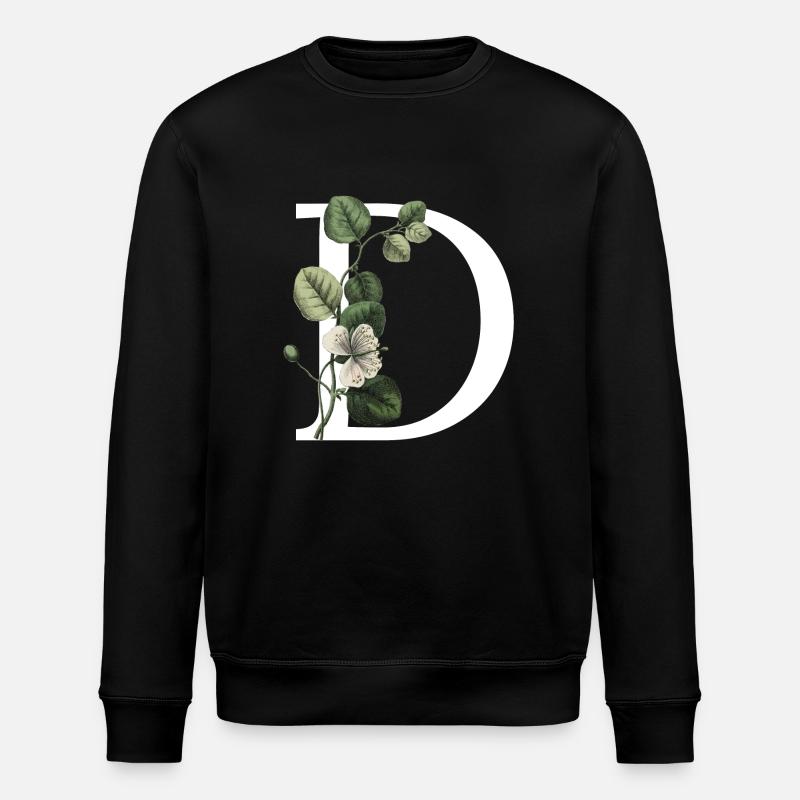 lettre d botanique vert - Sweat bio ROLLER Stanley/Stella Unisexe - noir