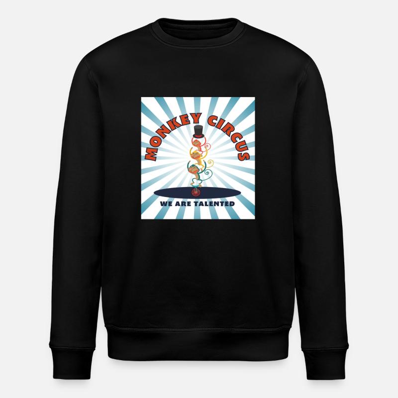 Monkey Circus - blue white - Stanley/Stella ROLLER Unisex Organic Sweatshirt - black