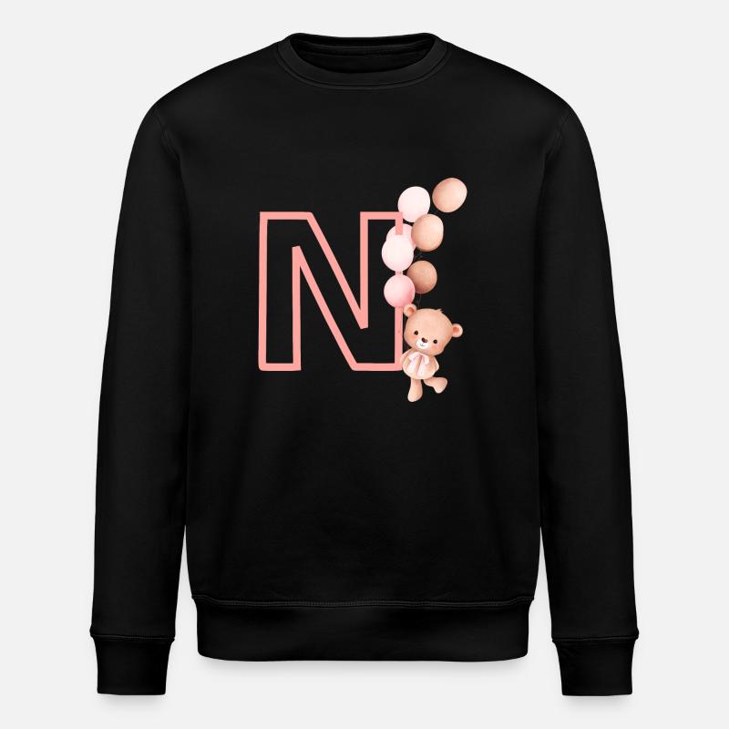 Buchstabe n Rosa Bär - Stanley/Stella Unisex Bio-Sweatshirt ROLLER - Schwarz