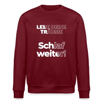 Schlaf Weiter - Stanley/Stella Unisex Bio-Sweatshirt ROLLER - Burgunderrot - Vorne - Nik (191cm)