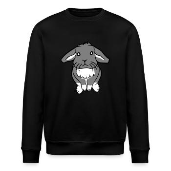 Bunny rabbit bunny rodent sits cute high - Stanley/Stella ROLLER Unisex Organic Sweatshirt - black - Front - Nik (191cm)