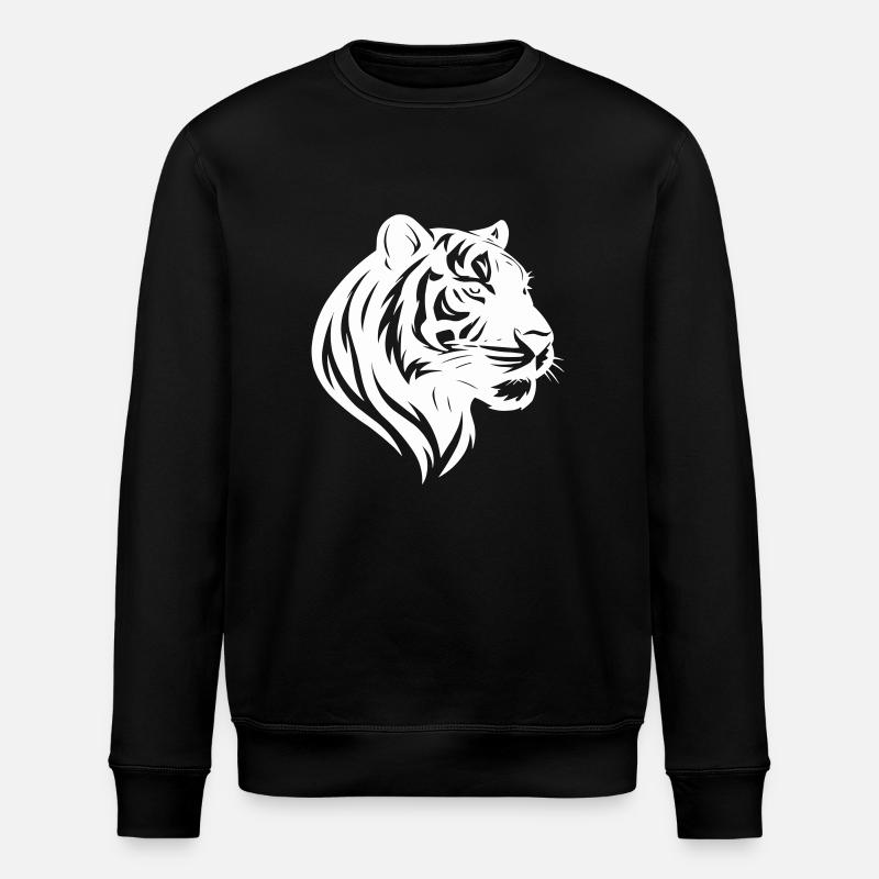 Tiger Head Tribal - Stanley/Stella ROLLER Unisex Organic Sweatshirt - black