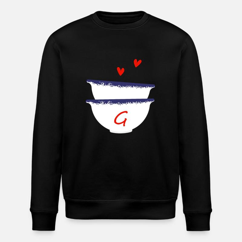 Lettre G bols breton - Sweat bio ROLLER Stanley/Stella Unisexe - noir