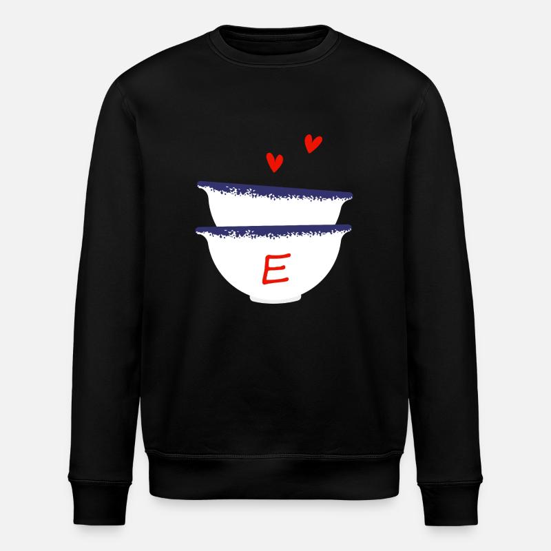 Lettre E bols breton - Sweat bio ROLLER Stanley/Stella Unisexe - noir