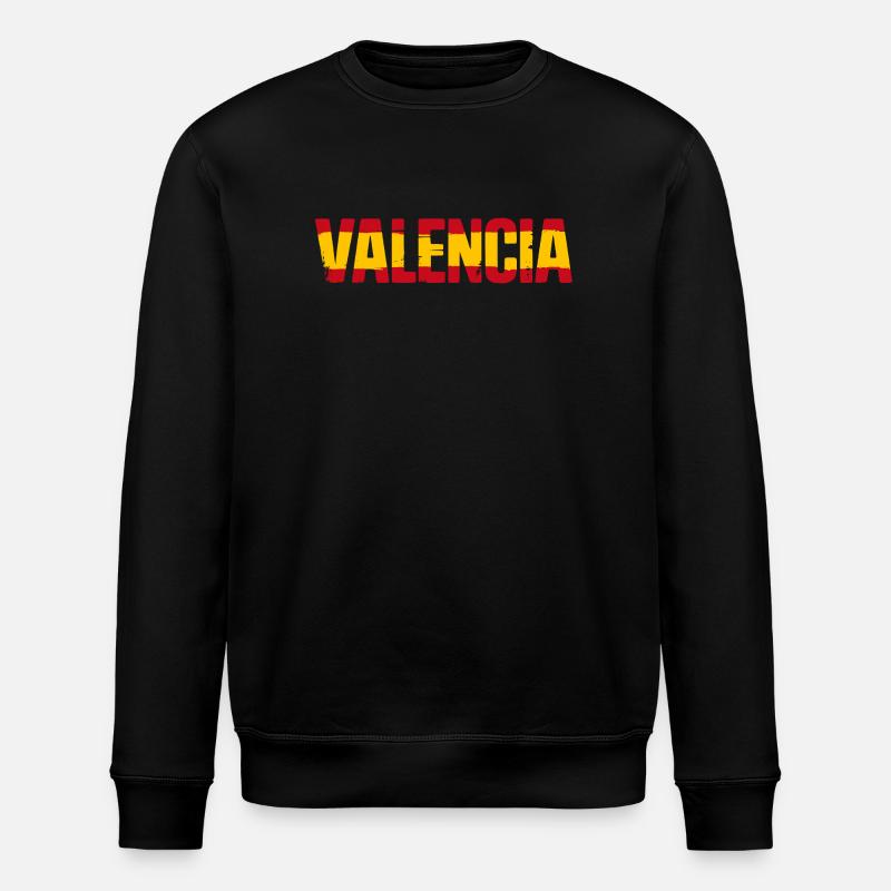 Valencia Flagge Spanien - Stanley/Stella Unisex Bio-Sweatshirt ROLLER - Schwarz