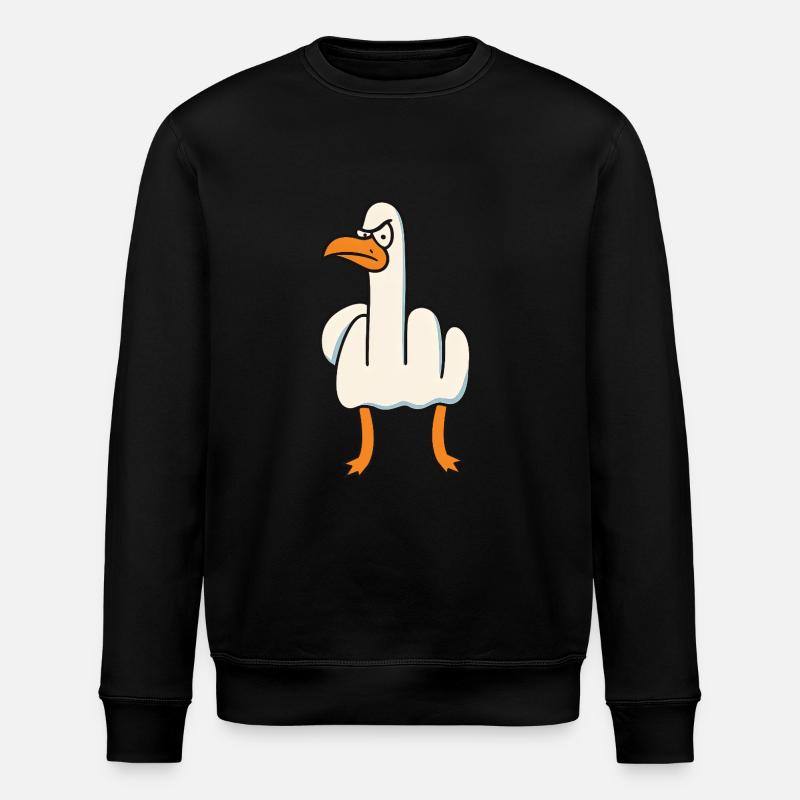 Middle Finger Goose Seagull - Stanley/Stella ROLLER Unisex Organic Sweatshirt - black