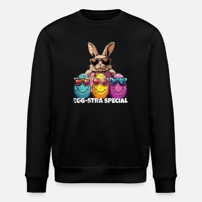 Egg-stra Special Easter Eggs - Stanley/Stella ROLLER Unisex Organic Sweatshirt - black
