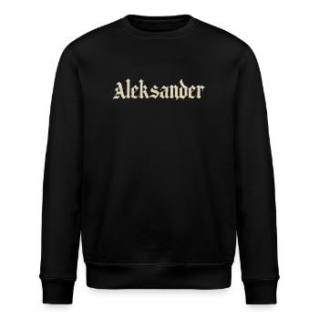 Aleksander Gothic Schrift - Stanley/Stella Unisex Bio-Sweatshirt ROLLER - Schwarz - Vorne - Nik (191cm)