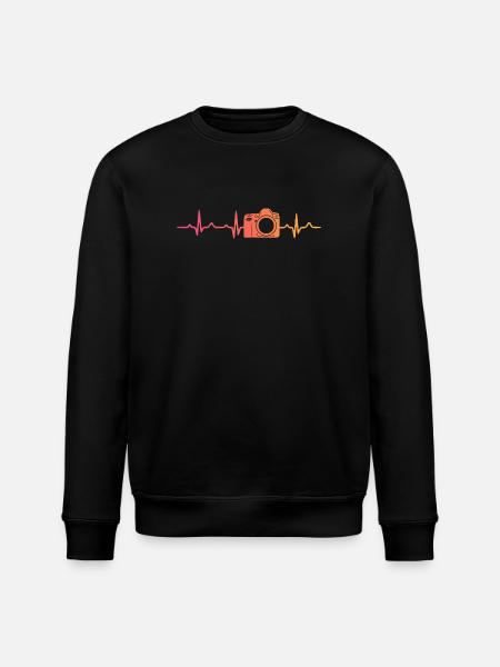 Sunset Camera Heartbeat Photograph - Stanley/Stella ROLLER Unisex Organic Sweatshirt - black