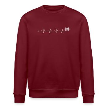 Herzschlag Brooklyn Brücke - Stanley/Stella Unisex Bio-Sweatshirt ROLLER - Burgunderrot - Vorne - Nik (191cm)