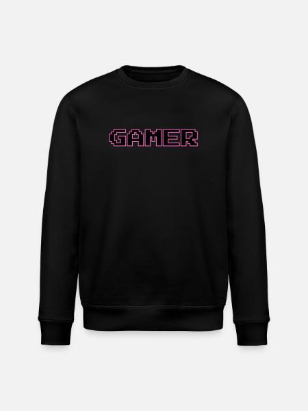 Retro Gamer Pixel Text - Stanley/Stella Unisex Bio-Sweatshirt ROLLER - Schwarz
