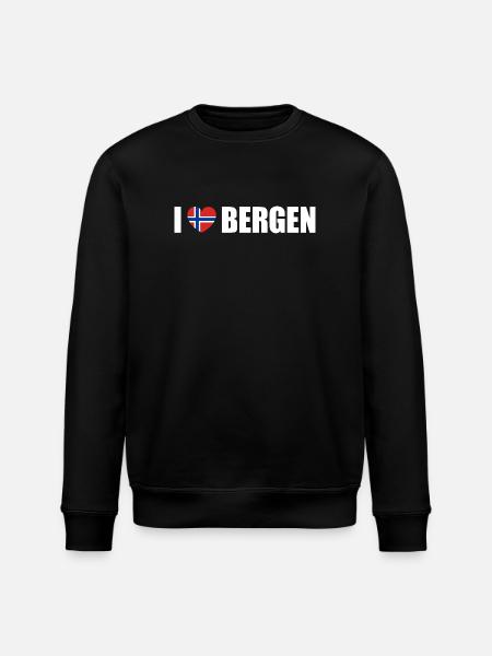 I love Bergen Norway - Stanley/Stella ROLLER Unisex Organic Sweatshirt - black
