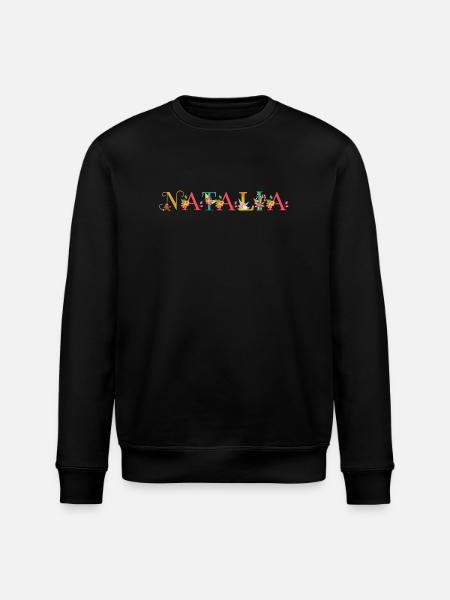 NATALIA naam versierd met bloemen - Stanley/Stella Uniseks bio-sweatshirt ROLLER - zwart