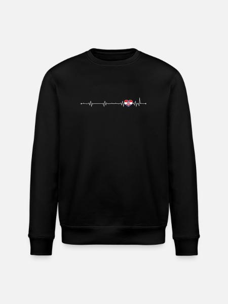 Croatian Heartbeat Flag - Stanley/Stella ROLLER Unisex Organic Sweatshirt - black