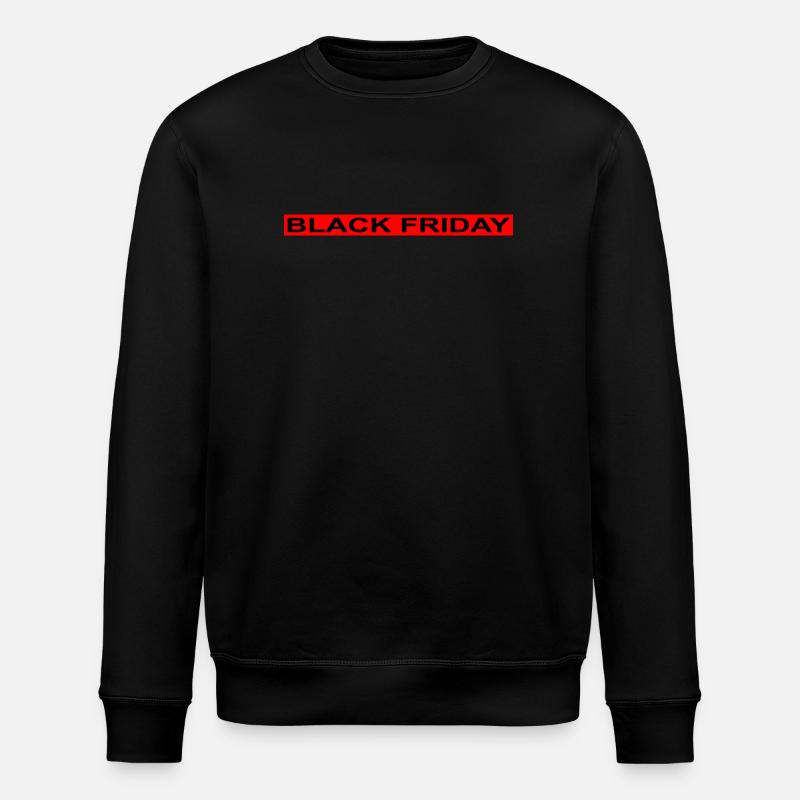 Black Friday roter Streifen - Stanley/Stella Unisex Bio-Sweatshirt ROLLER - Schwarz