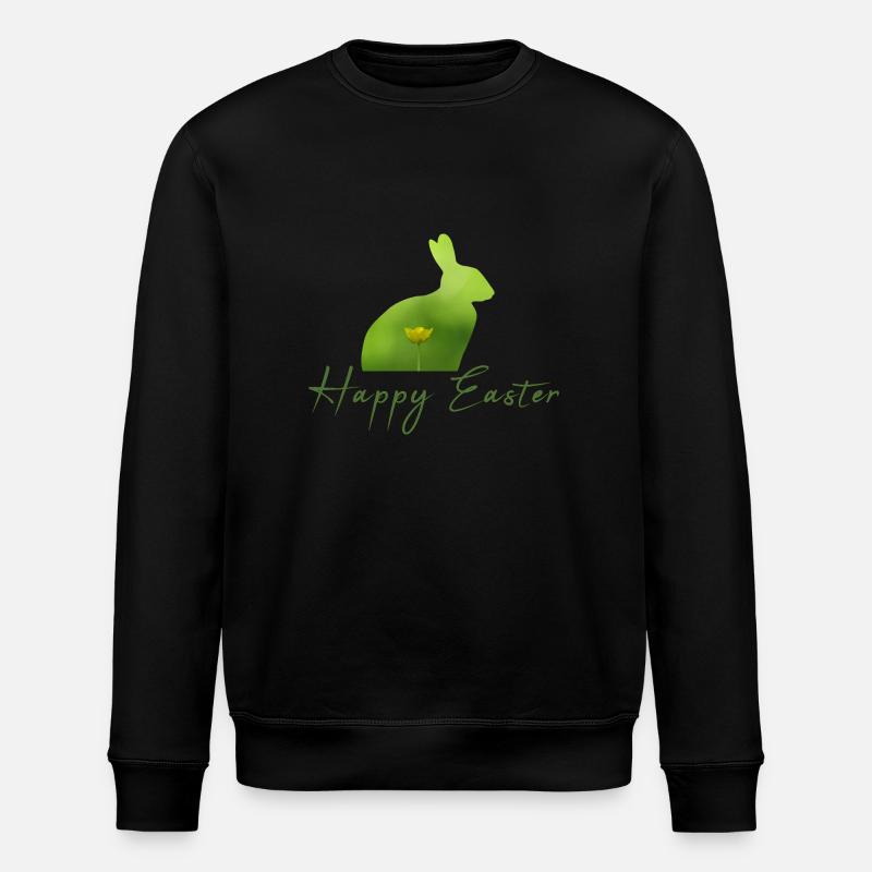 Happy Easter rabbit - Stanley/Stella ROLLER Unisex Organic Sweatshirt - black