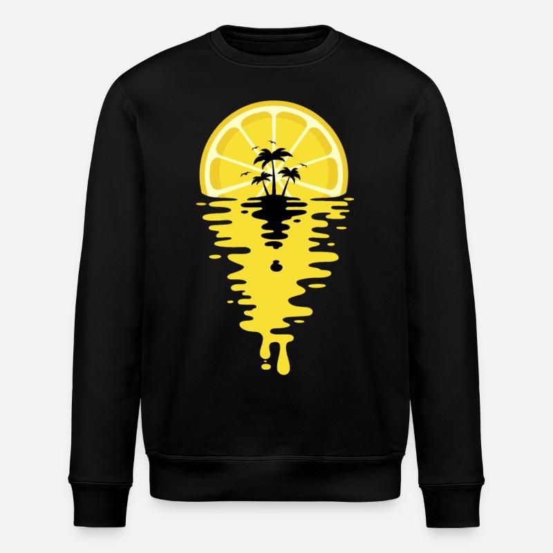 Sunset Lemon juice - Lemon Sunset - Stanley/Stella ROLLER Unisex Organic Sweatshirt - black