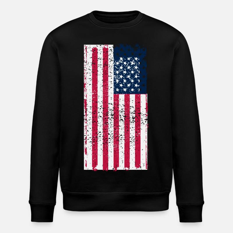 USA Flagge - Stanley/Stella Unisex Bio-Sweatshirt ROLLER - Schwarz