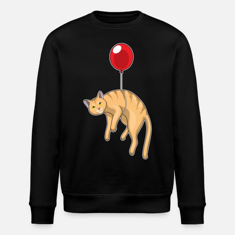 Cat Balloon - Stanley/Stella ROLLER Unisex Organic Sweatshirt - black