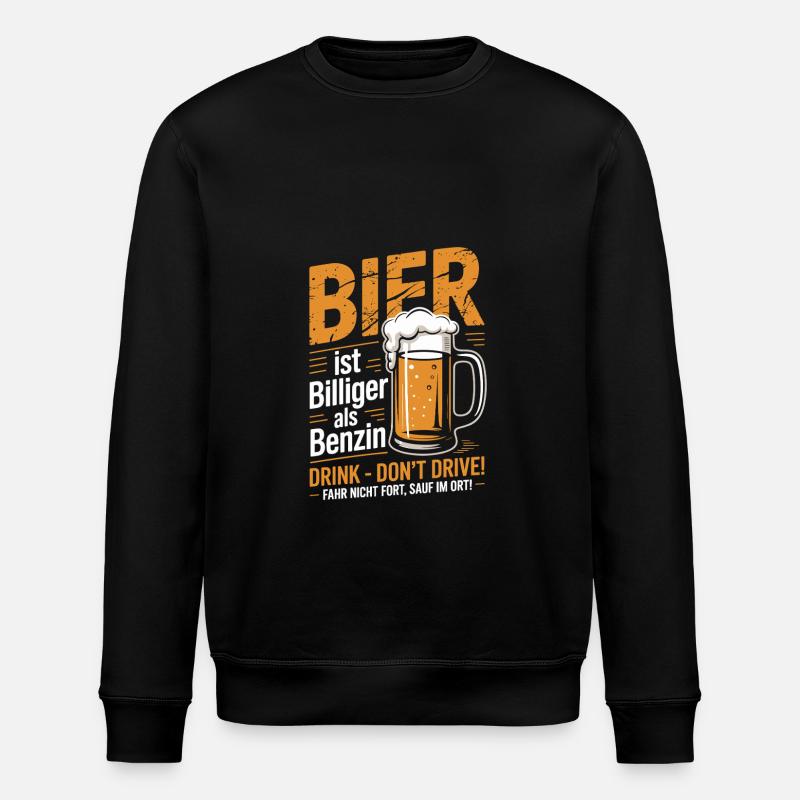 Design de bière amusant - Sweat bio ROLLER Stanley/Stella Unisexe - noir