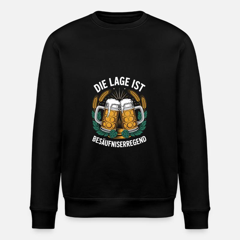 Lustiges Bier Design - Stanley/Stella Unisex Bio-Sweatshirt ROLLER - Schwarz