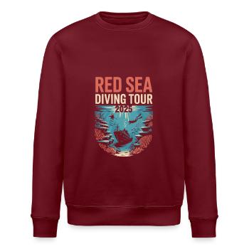 DivingTour RedSea 2025 - Stanley/Stella Unisex Bio-Sweatshirt ROLLER - Burgunderrot - Vorne - Nik (191cm)