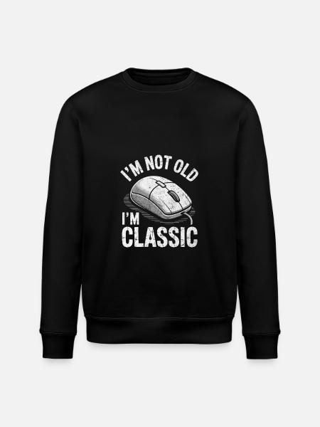 Funny In Classic Computer Mouse - Stanley/Stella ROLLER Unisex Organic Sweatshirt - black