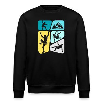 Climbing Climbers Boys Mountains Bouldering Kids - Stanley/Stella ROLLER Unisex Organic Sweatshirt - black - Front - Nik (191cm)