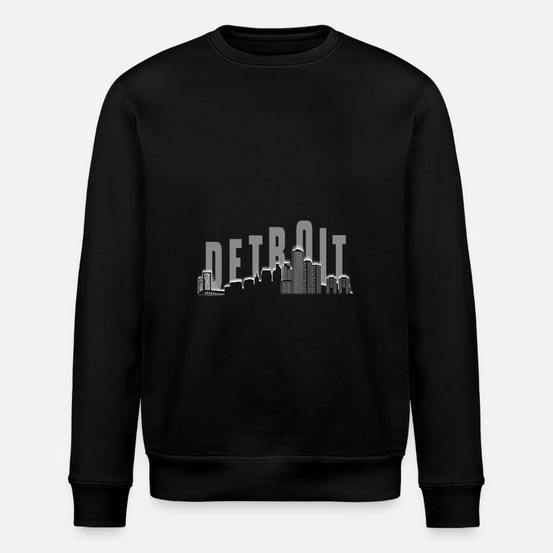 Detroit Skyline - Stanley/Stella ROLLER Unisex Organic Sweatshirt - black