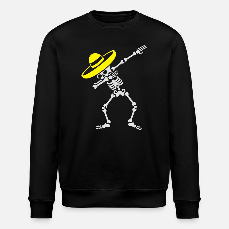 Dab Dabbing skeleton Sombrero Mexico Cinco de Mayo - Stanley/Stella Unisex Bio-Sweatshirt ROLLER - Schwarz