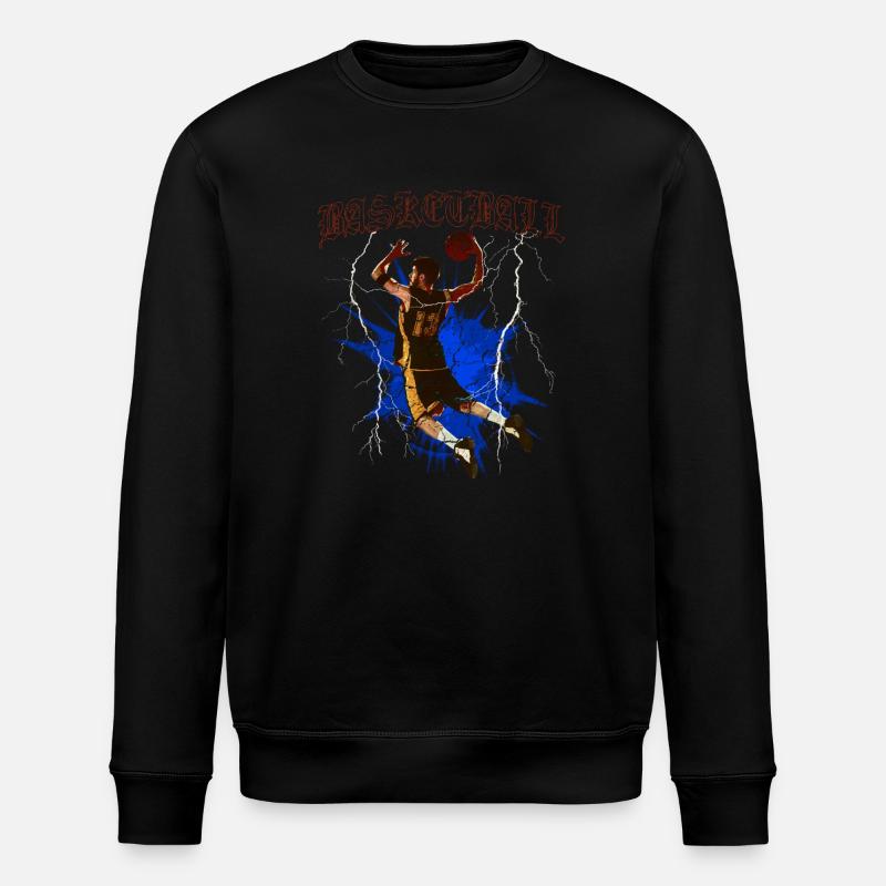 Blitz-Dunk: Elektrischer Basketball - Stanley/Stella Unisex Bio-Sweatshirt ROLLER - Schwarz