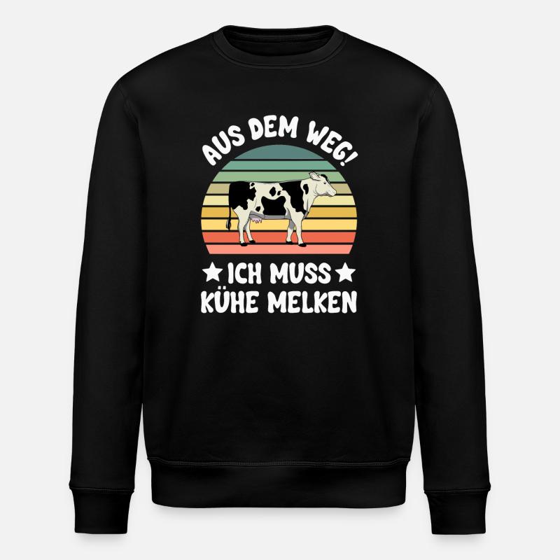 Kuh Kühe - Stanley/Stella Unisex Bio-Sweatshirt ROLLER - Schwarz