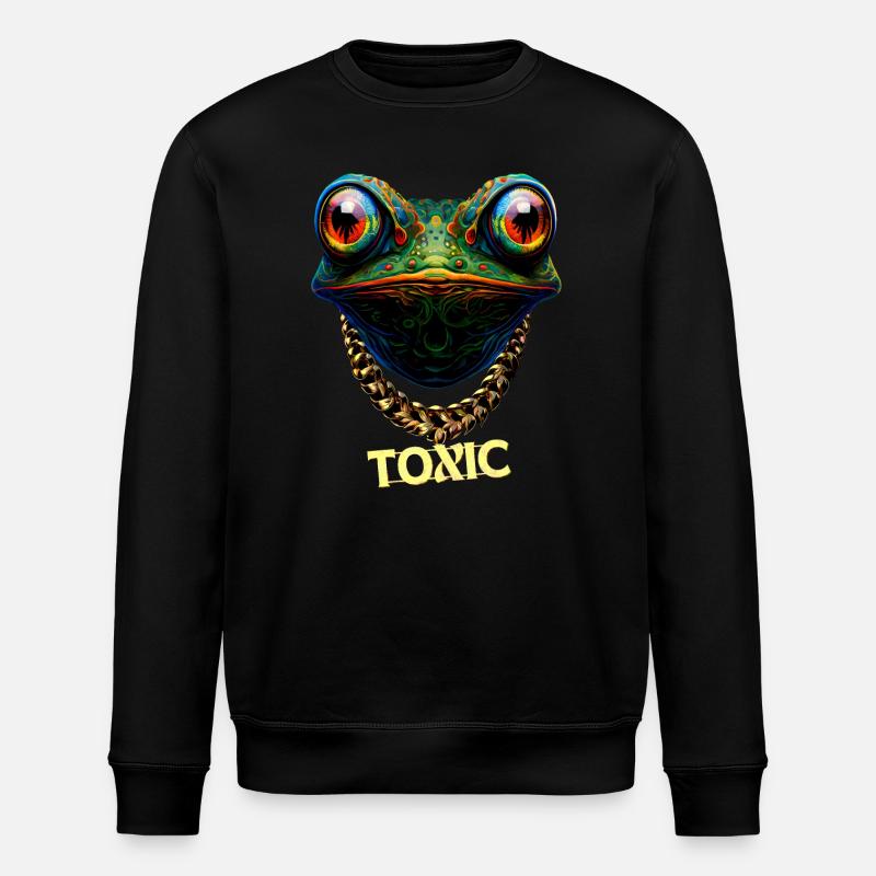 Niedlicher giftiger Frosch - Stanley/Stella Unisex Bio-Sweatshirt ROLLER - Schwarz