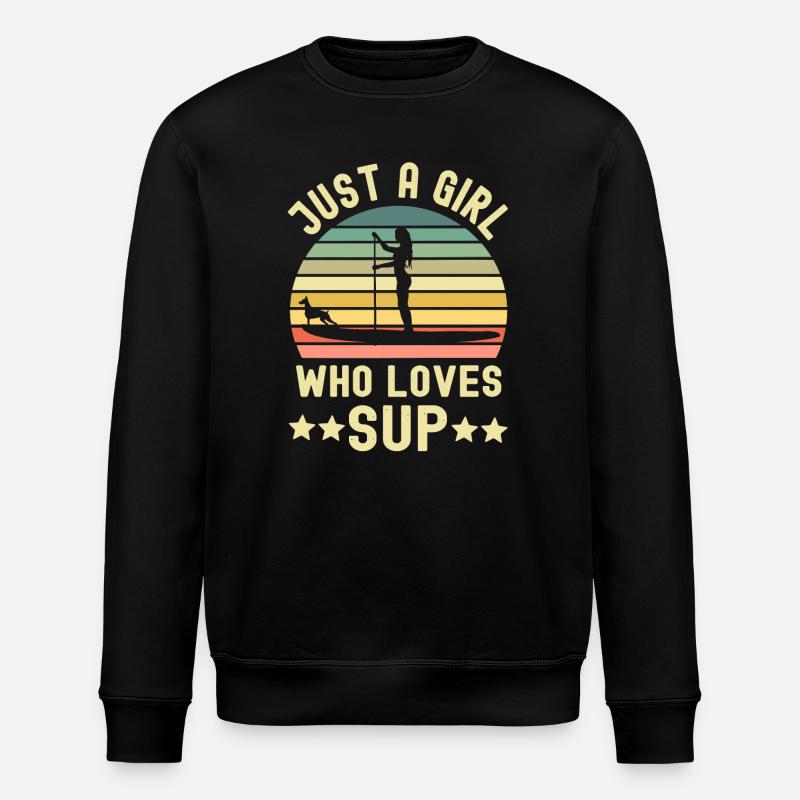 Stehpaddeln Stand Up Paddling SUP - Stanley/Stella Unisex Bio-Sweatshirt ROLLER - Schwarz