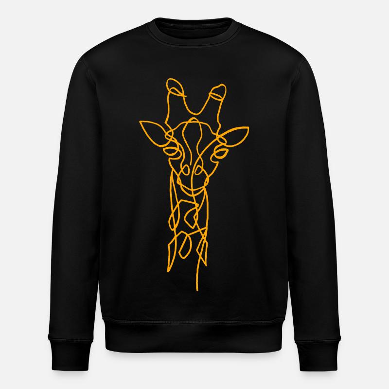 Skizze der Giraffe - Stanley/Stella Unisex Bio-Sweatshirt ROLLER - Schwarz