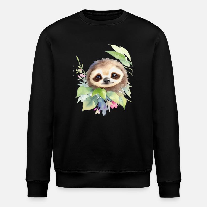 Sloth - Stanley/Stella ROLLER Unisex Organic Sweatshirt - black