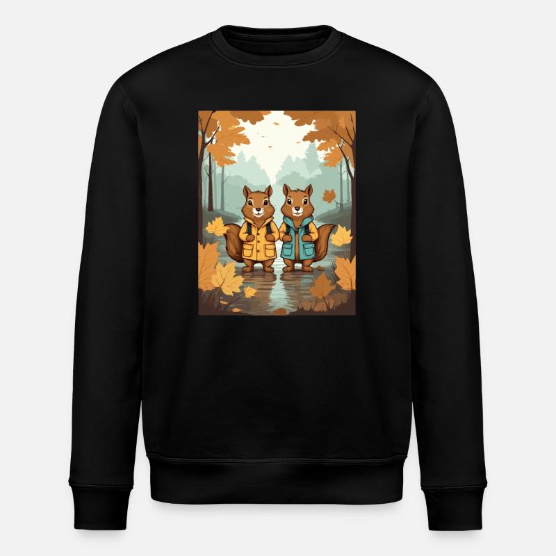 Cute Squirrels - Stanley/Stella ROLLER Unisex Organic Sweatshirt - black